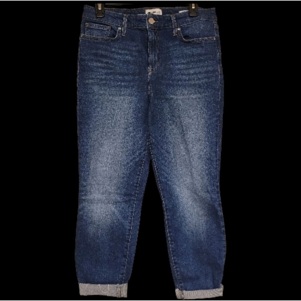 William Rast Dark Blue High Rise Ankle Jeans Cuffed Hem Womens Size 30